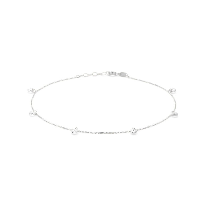 enkelbandje zirkonia 1,0 mm 24 + 2 cm zilver gerhodineerd