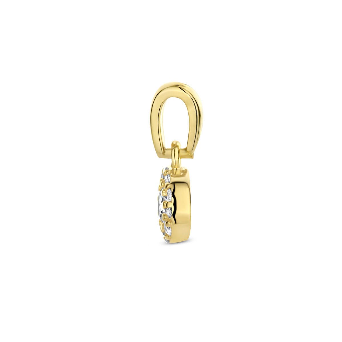 pendentif zircone halo 14K or jaune