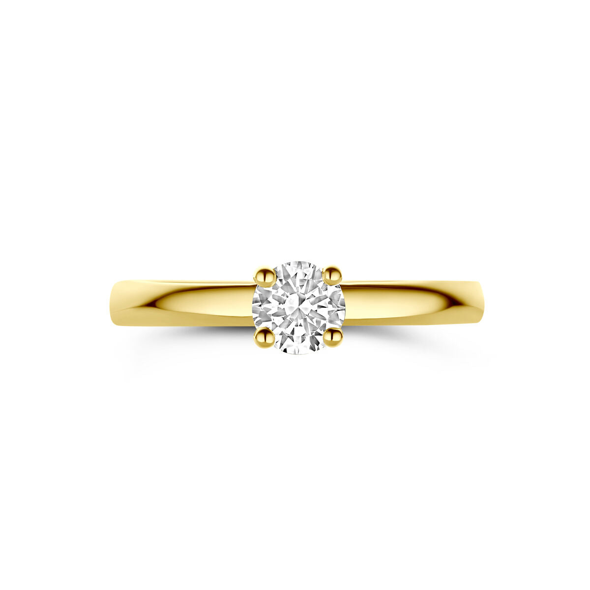 bague zircone 14K or jaune