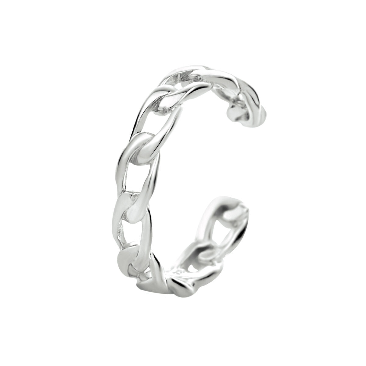 Ear cuff en argent rhodié en forme de maillons.