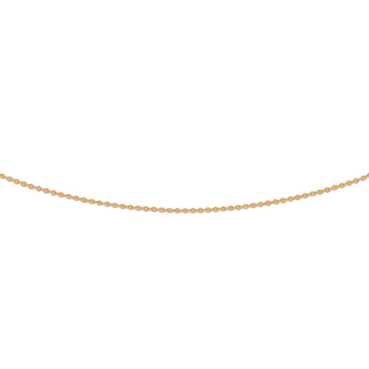 Collier en or rose 14K avec maillon plat de 0,8 mm, disponible en 41, 43 et 45 cm.