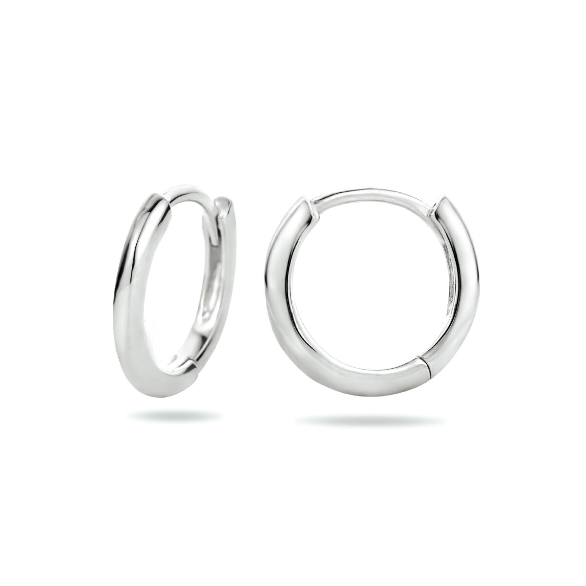 créoles demi-rondes argent rhodié