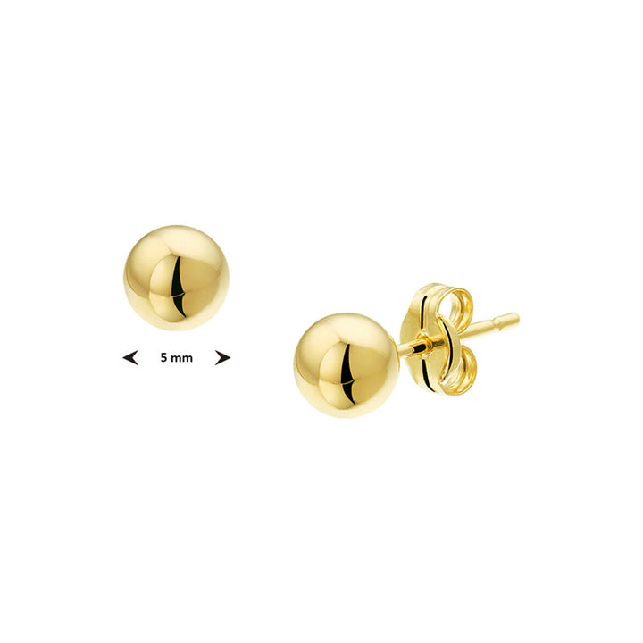 puces d'oreilles boule 14K or jaune