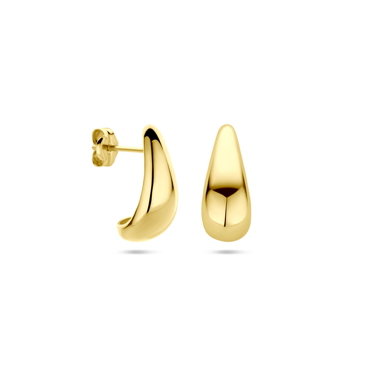 puces d'oreilles goutte 15,5 mm or jaune 14K