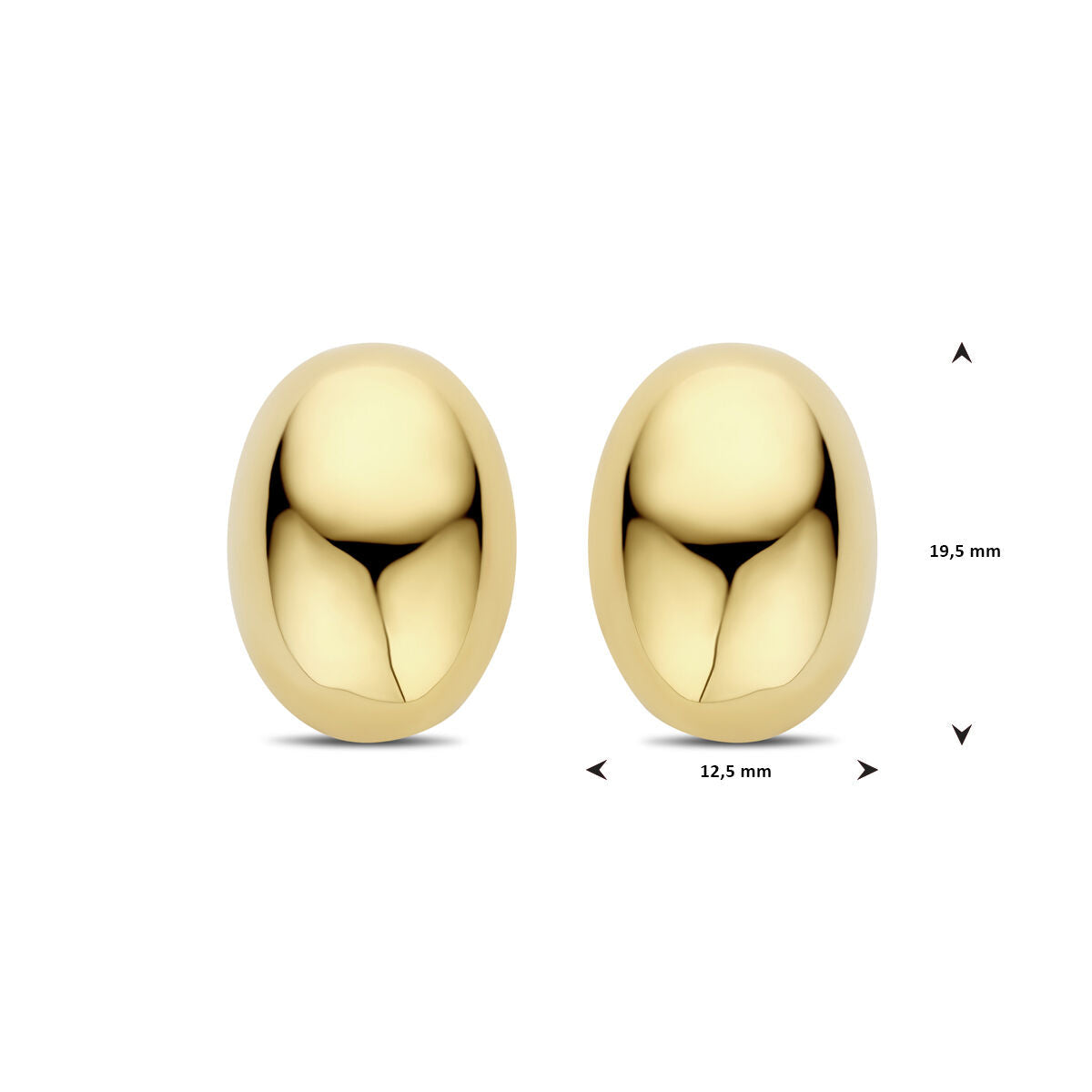puces d'oreilles 19 mm 1 micron argent plaqué or (jaune)