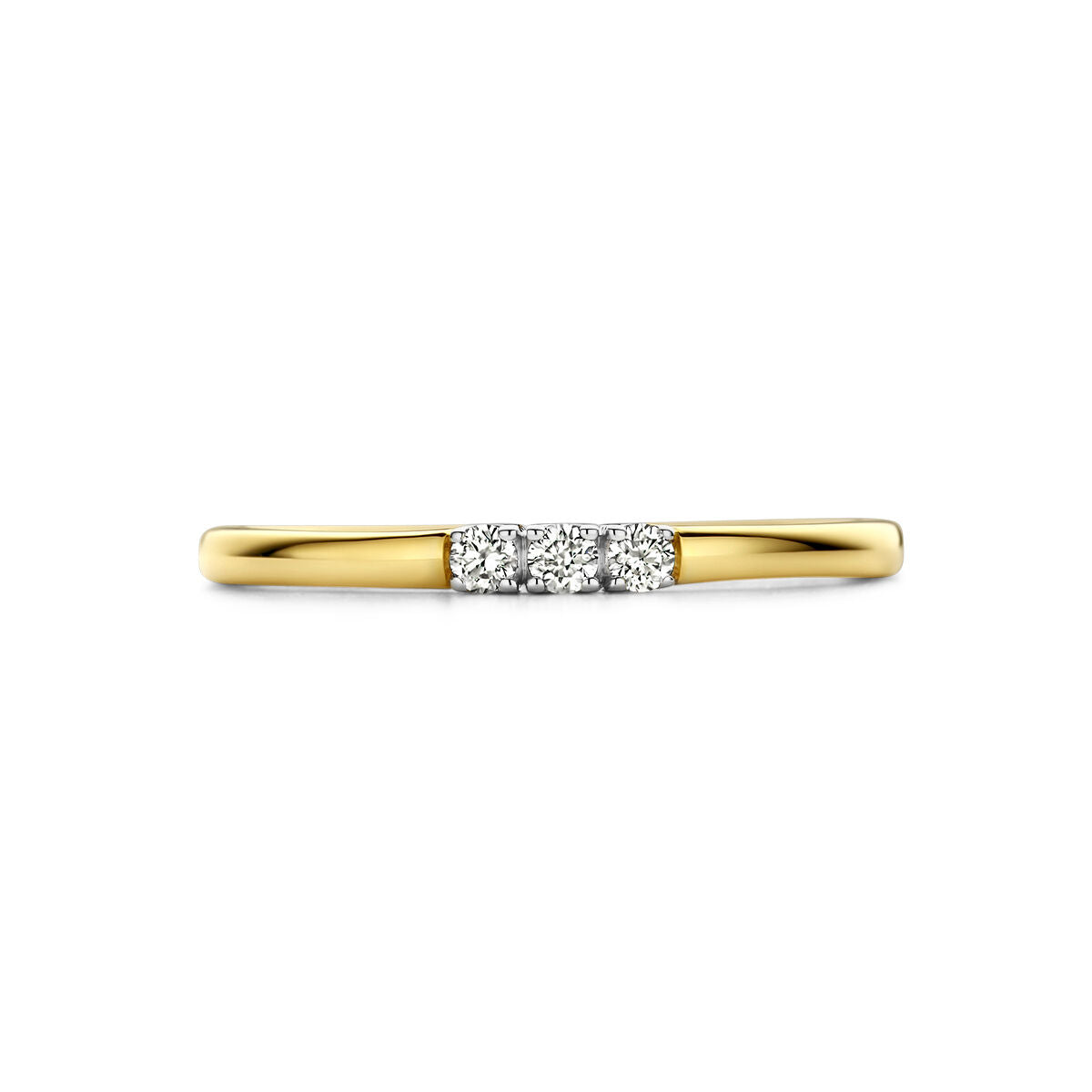 bague mémoire trilogie diamant 0.09ct h si or bicolore jaune/blanc