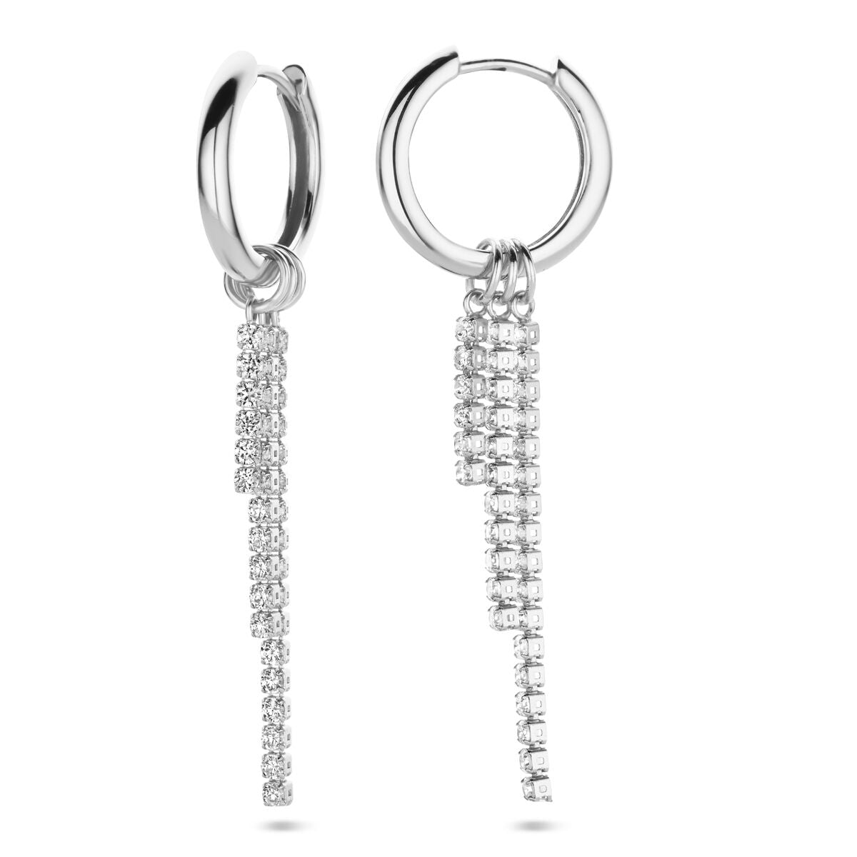 créoles zircone 46 mm argent rhodié