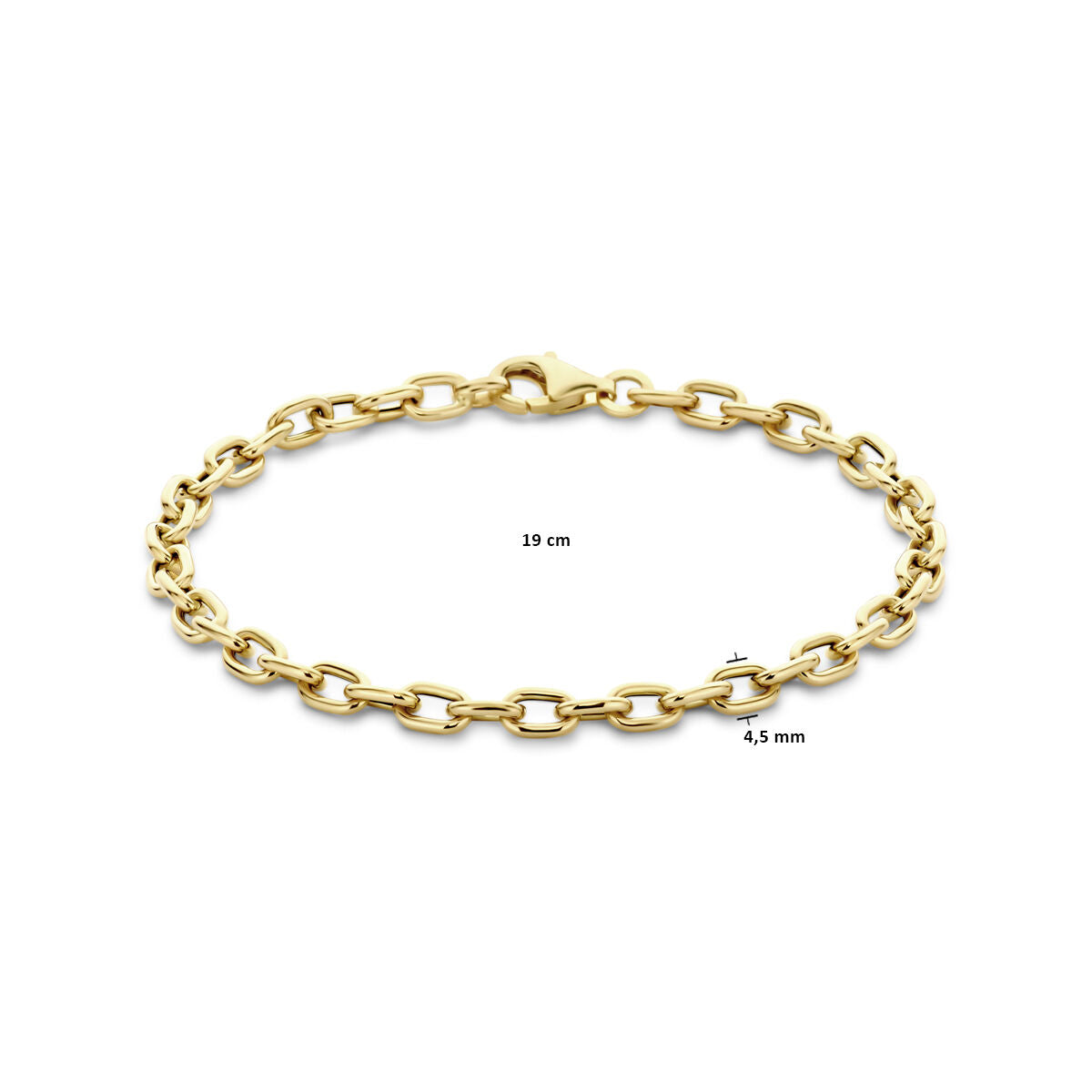 bracelet 4,5 mm 19 cm or jaune 14K