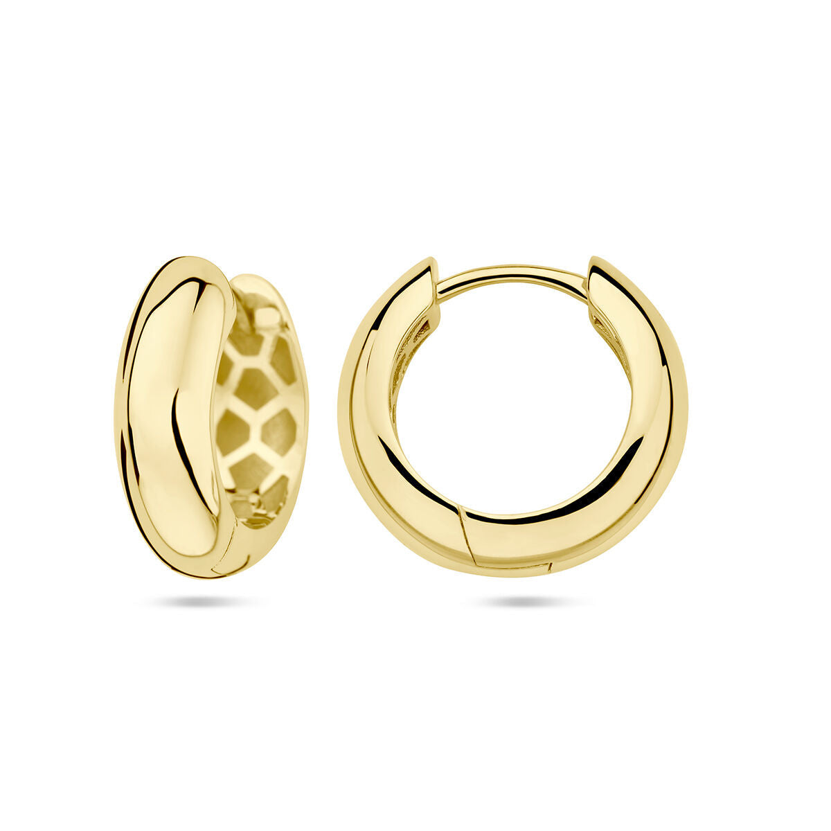 créoles 5,0 mm tube demi-rond or jaune 14K