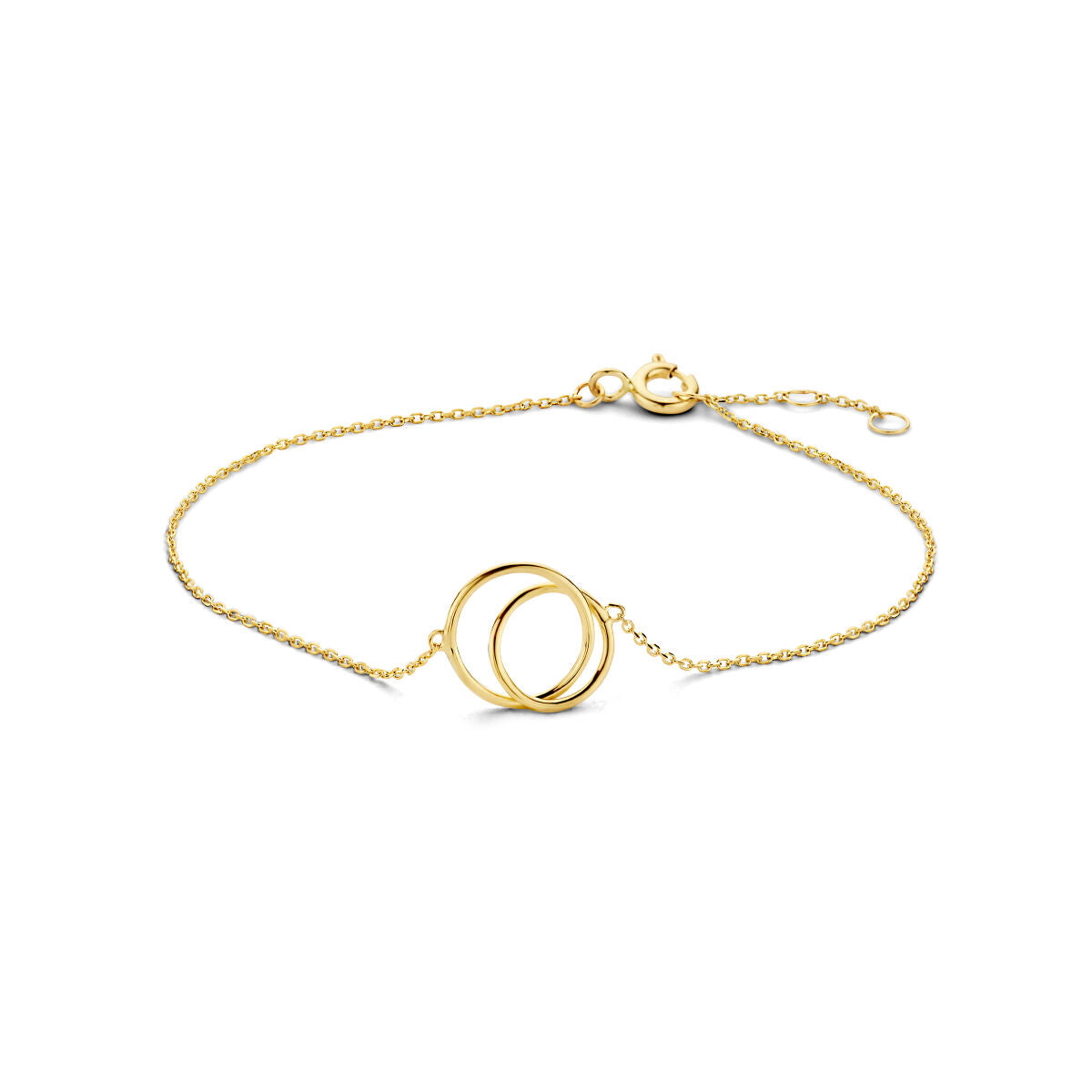 Bracelet en or 14K avec des cercles entrelacés.