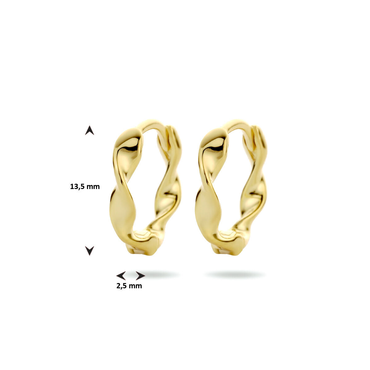 créoles torsadées 1 micron argent plaqué or (jaune)