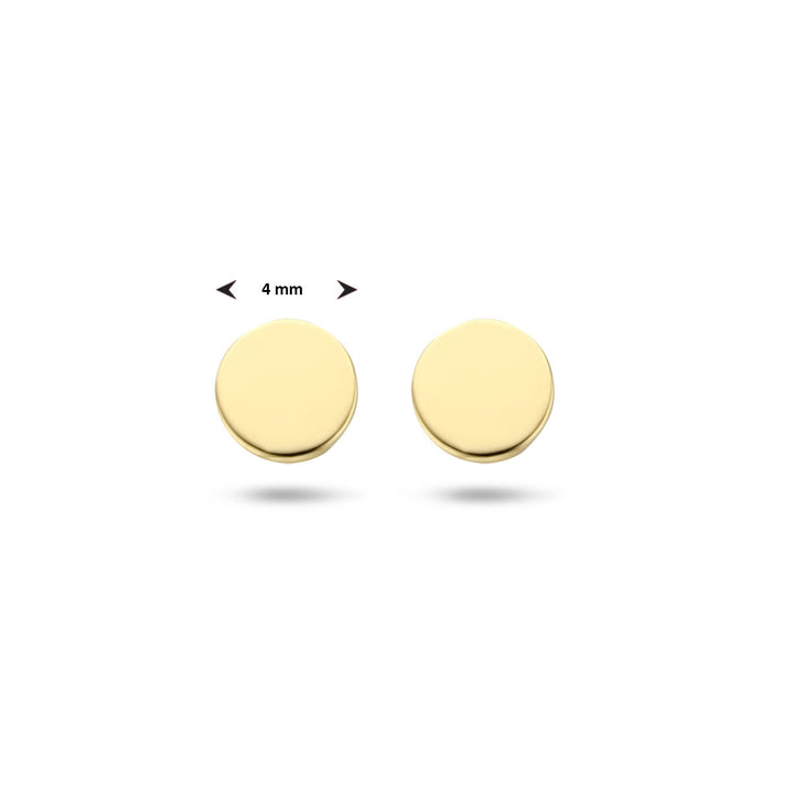 puces d'oreilles rondes en or jaune 14K