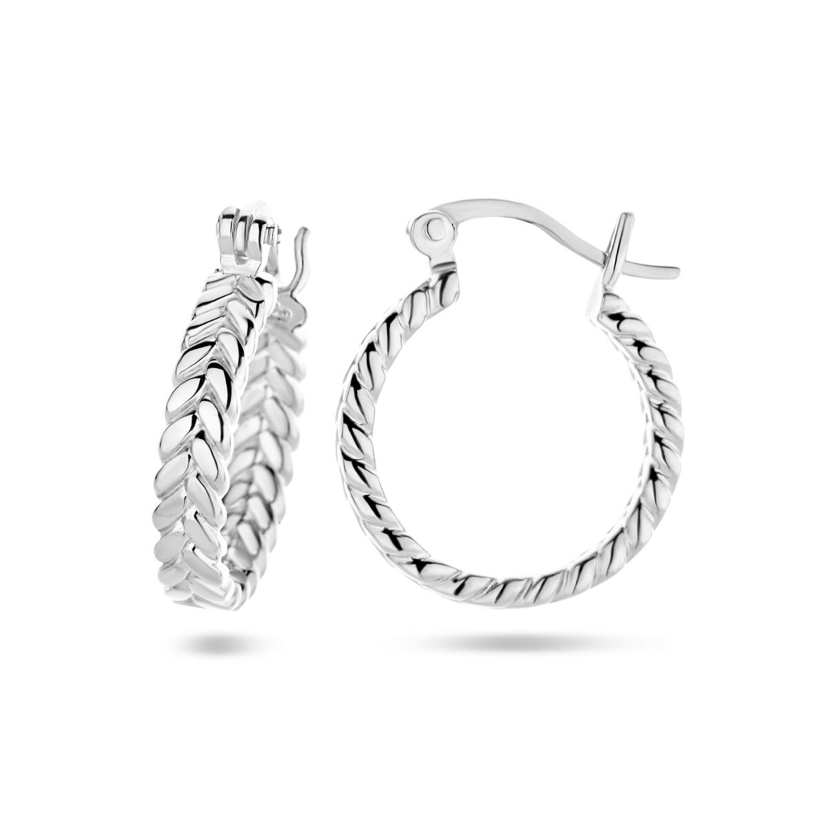 créoles motif de ressort argent rhodié