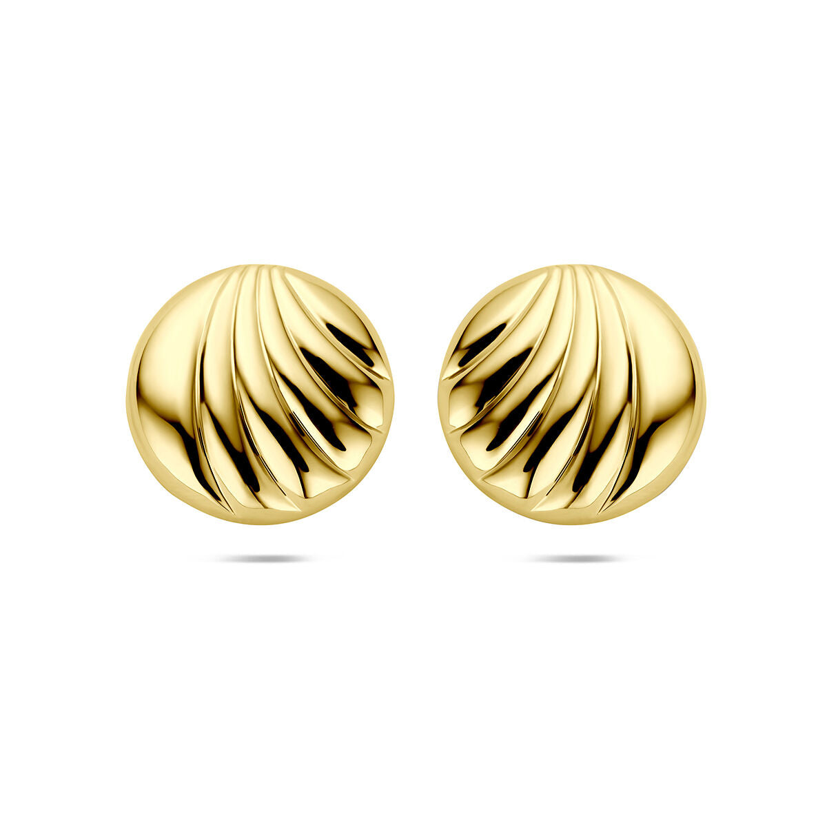 Boucles d'oreilles en argent doré de 18 mm avec un motif texturé en relief.