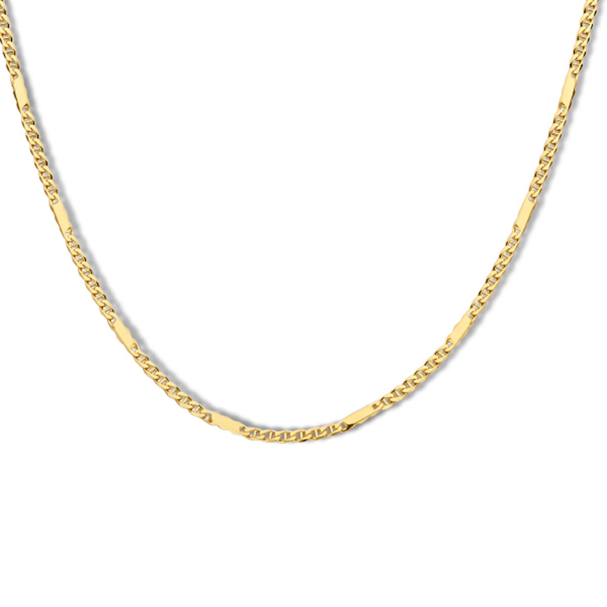 Collier en or avec des maillons en œil de faucon et un entremaillon de 1,9 mm en 14K.