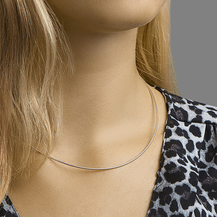 collier omega rond 1,4 mm zilver gerhodineerd