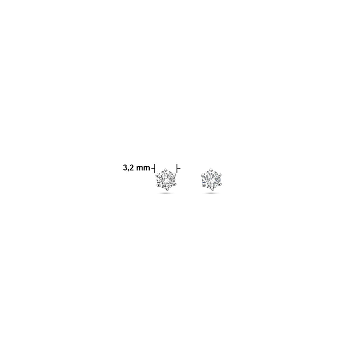 puces d'oreilles diamant h si or blanc 14K