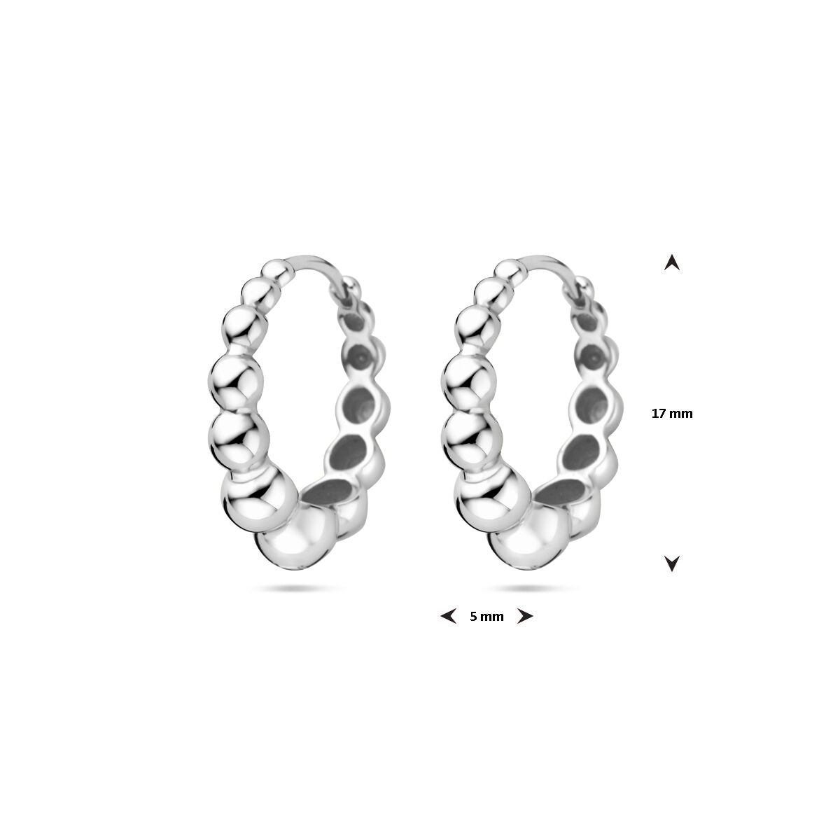 créoles 17 mm argent rhodié