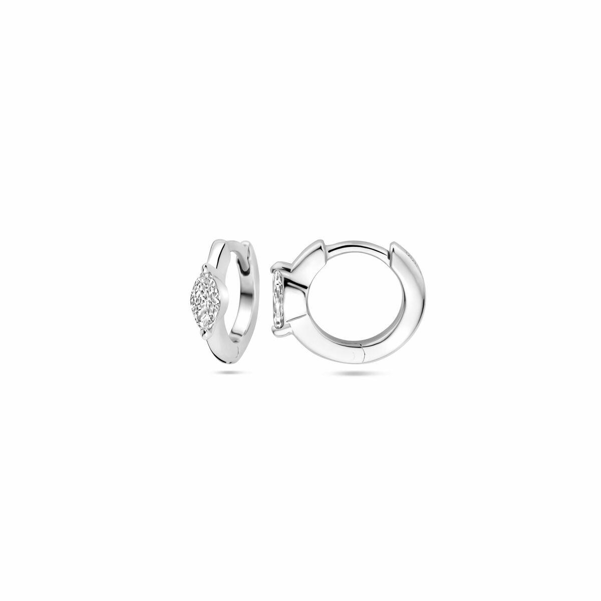 créoles zircone 10 mm argent rhodié