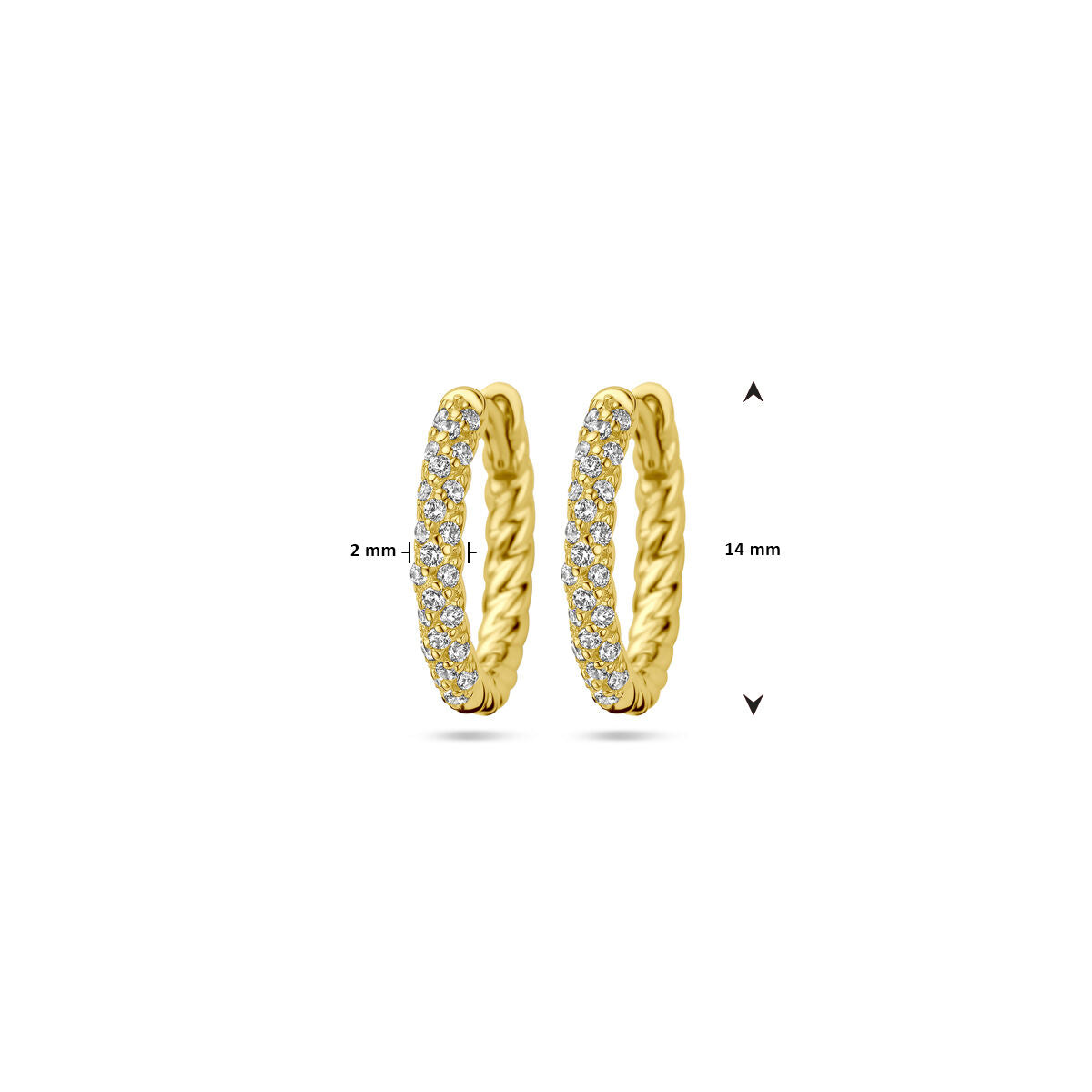créoles zircone 1 micron argent plaqué or jaune