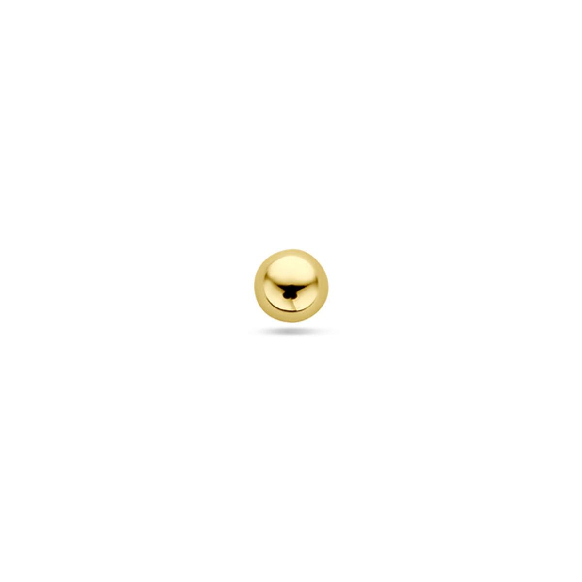 Piercing en or jaune 14K de 3 mm avec une finition lisse et brillante.