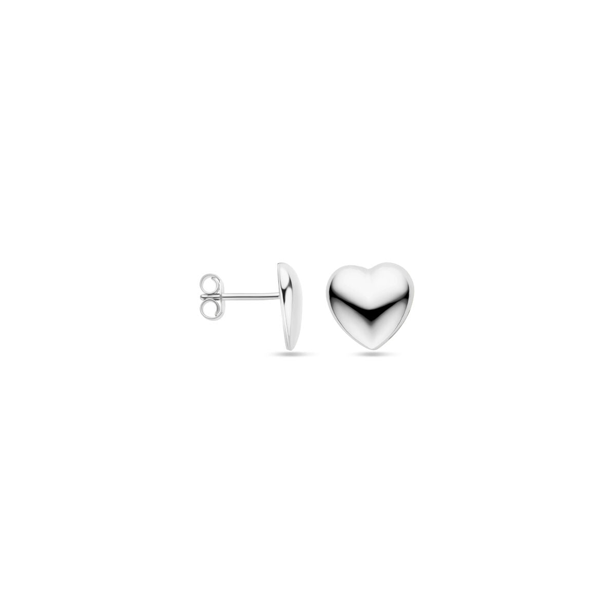 puces d'oreilles cœur 11 mm argent rhodié
