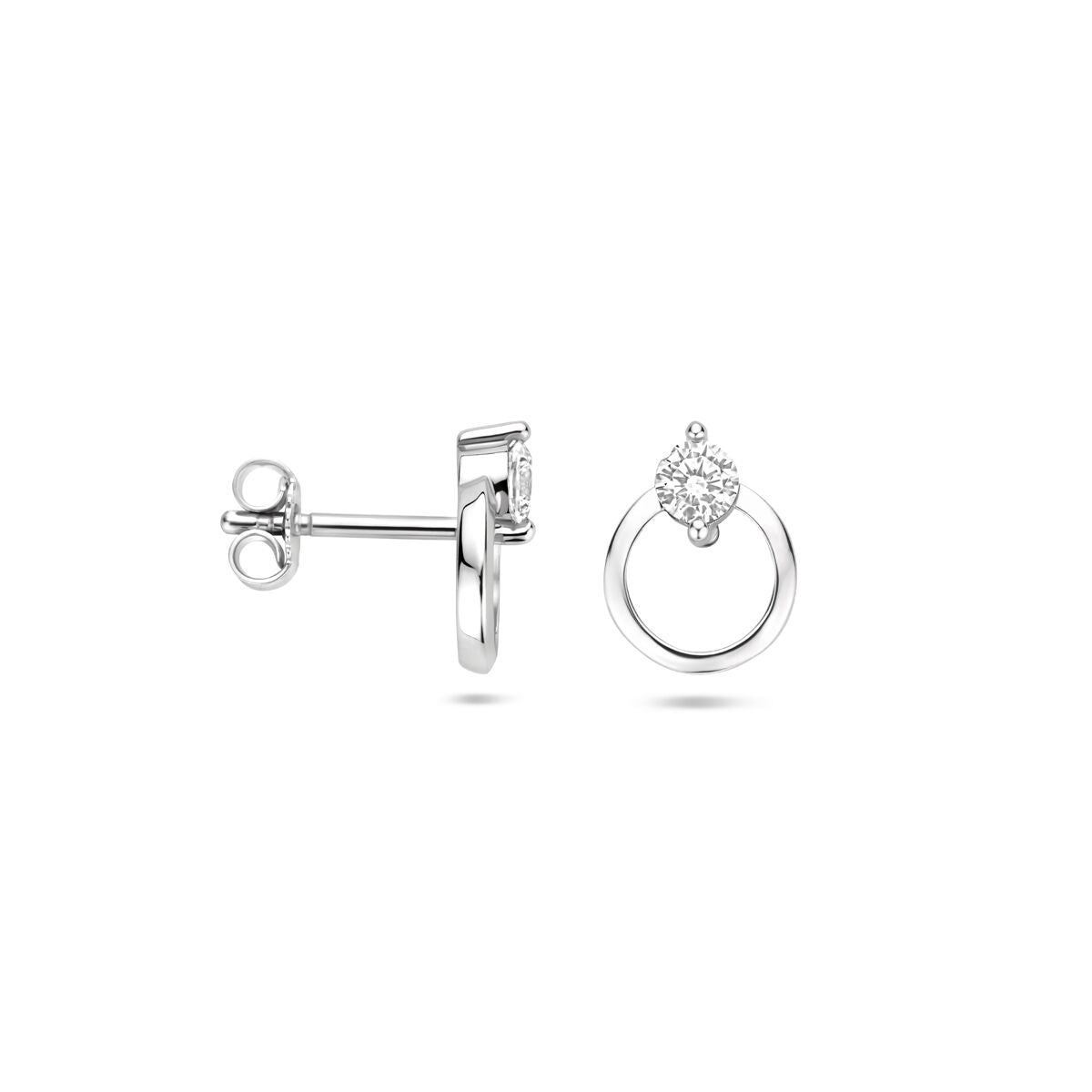 puces d'oreilles zircone 10,5 mm argent rhodié