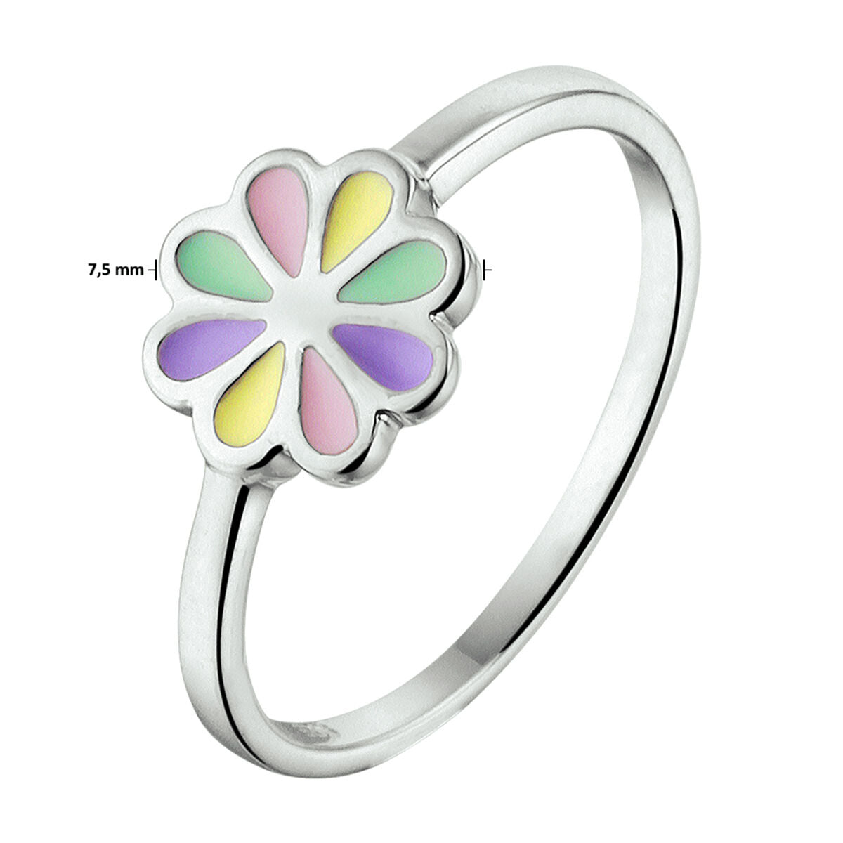 bague fleur argent rhodié