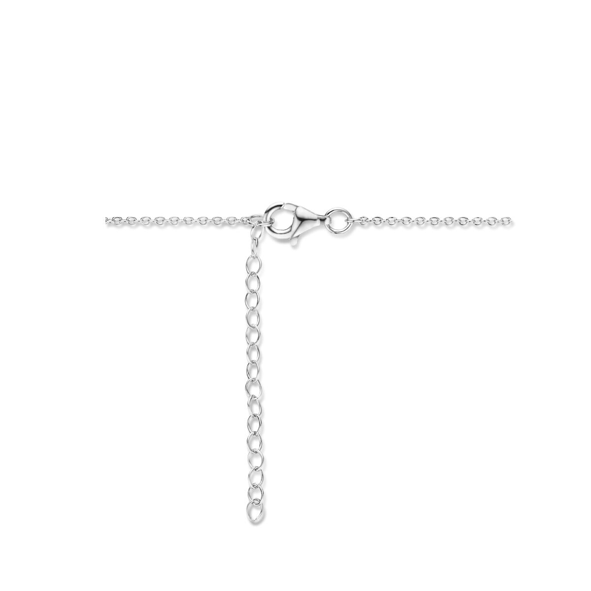collier cœur 41 + 4 cm argent rhodié