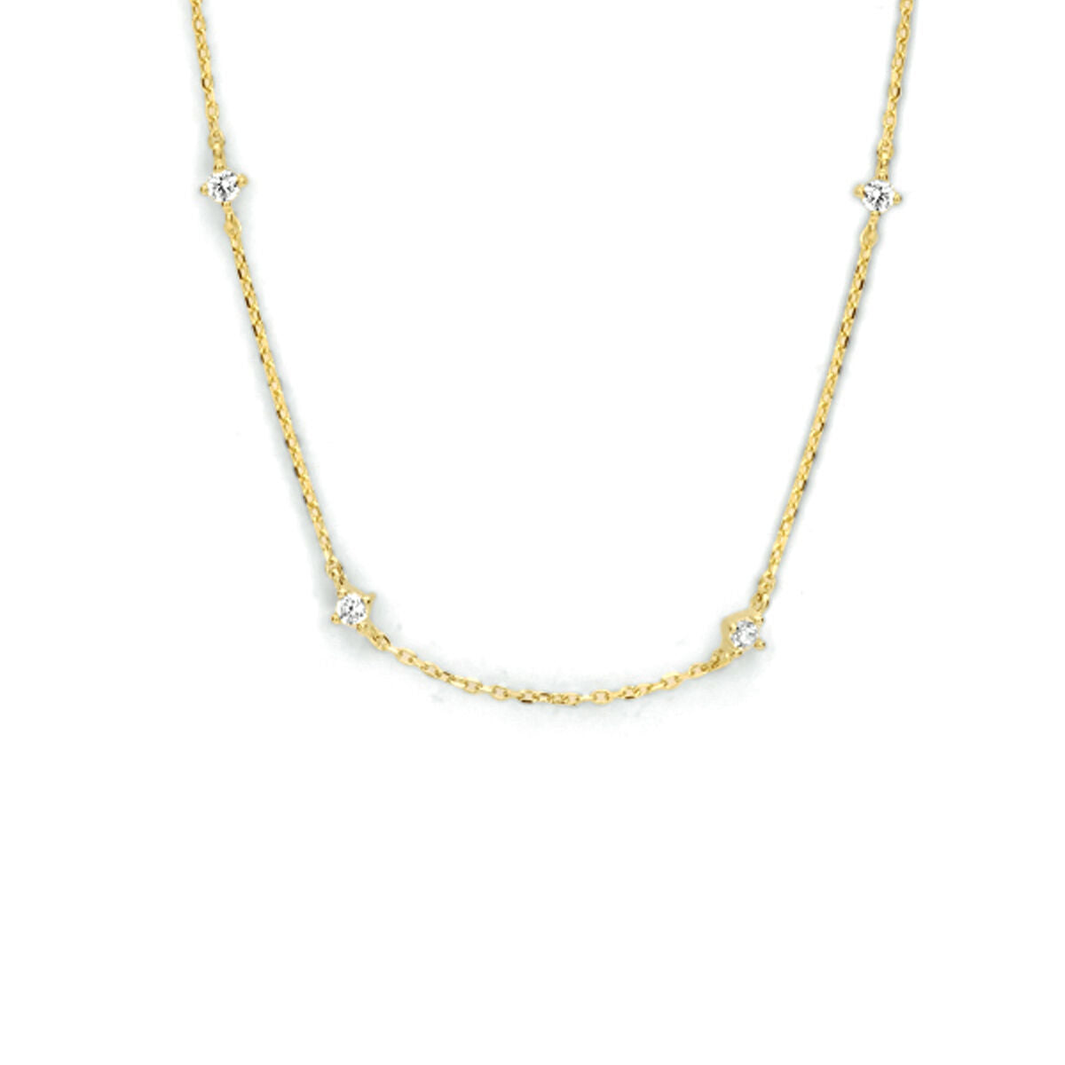 collier zircone 40 - 42 - 44 cm or jaune 14K