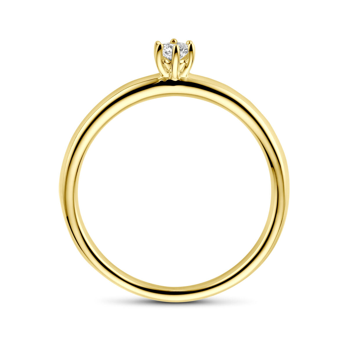bague de fiançailles diamant 0.10ct h si or jaune 14K