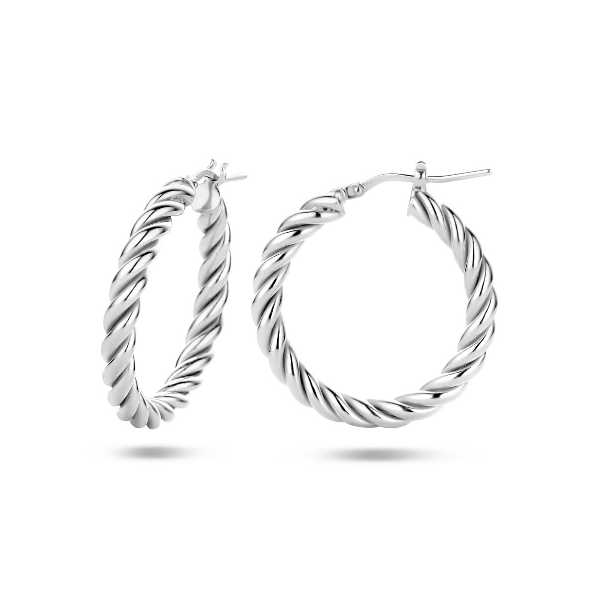créoles torsadées en argent rhodié