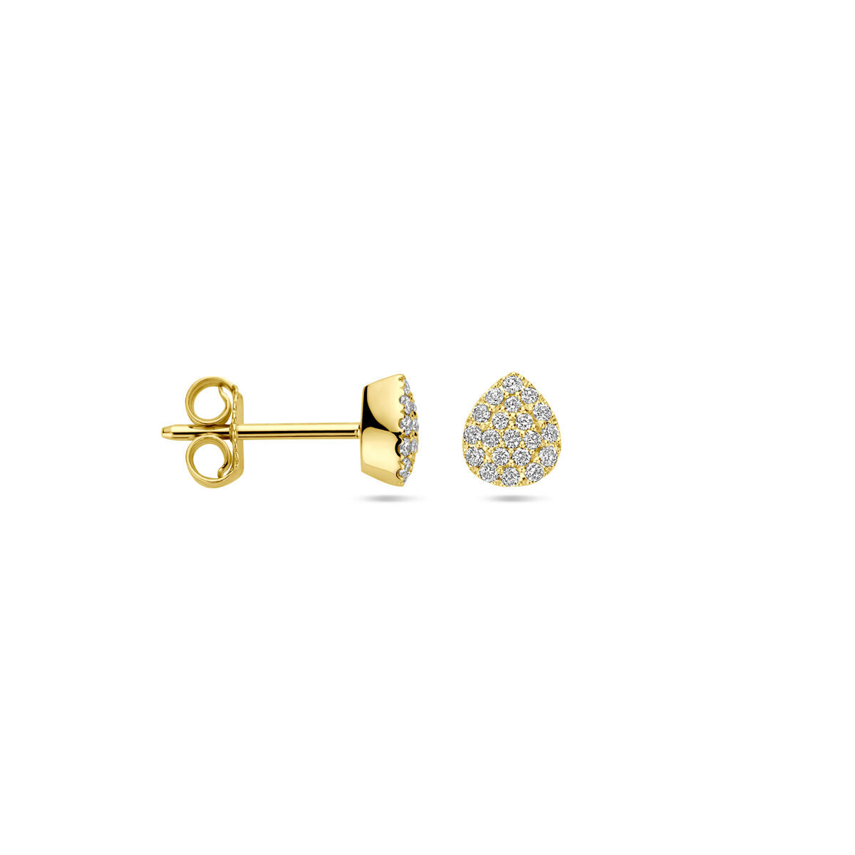 puces d'oreilles goutte diamant 0.21ct (2x 0.105ct) h si 6 mm or jaune 14K