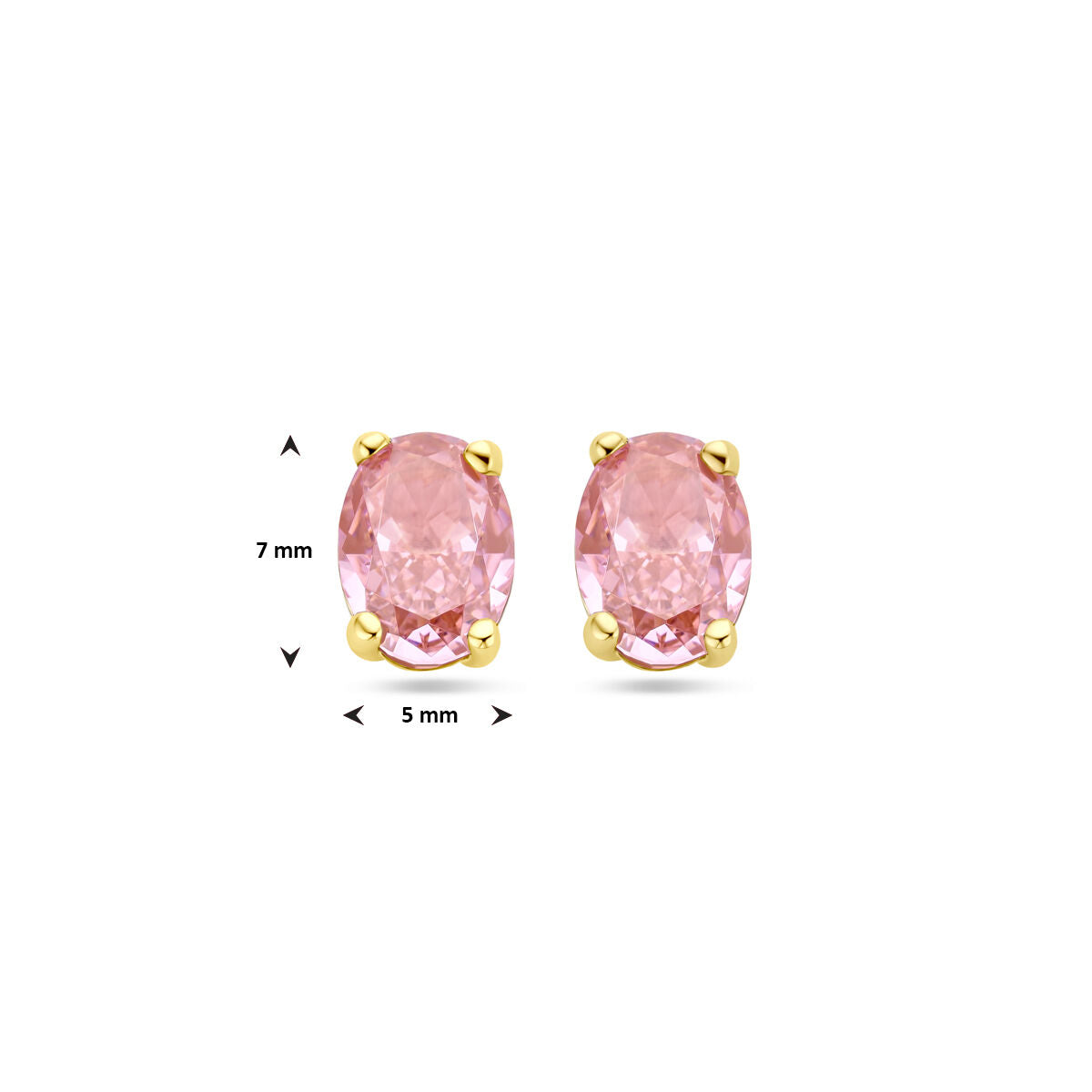 puces d'oreilles zirconia padparadscha 14K or jaune