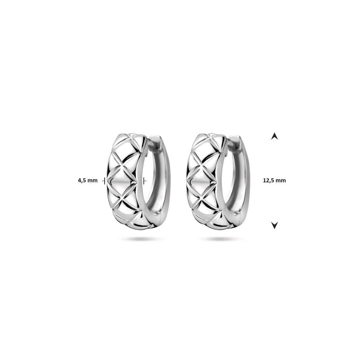 créoles 12,5 mm argent rhodié