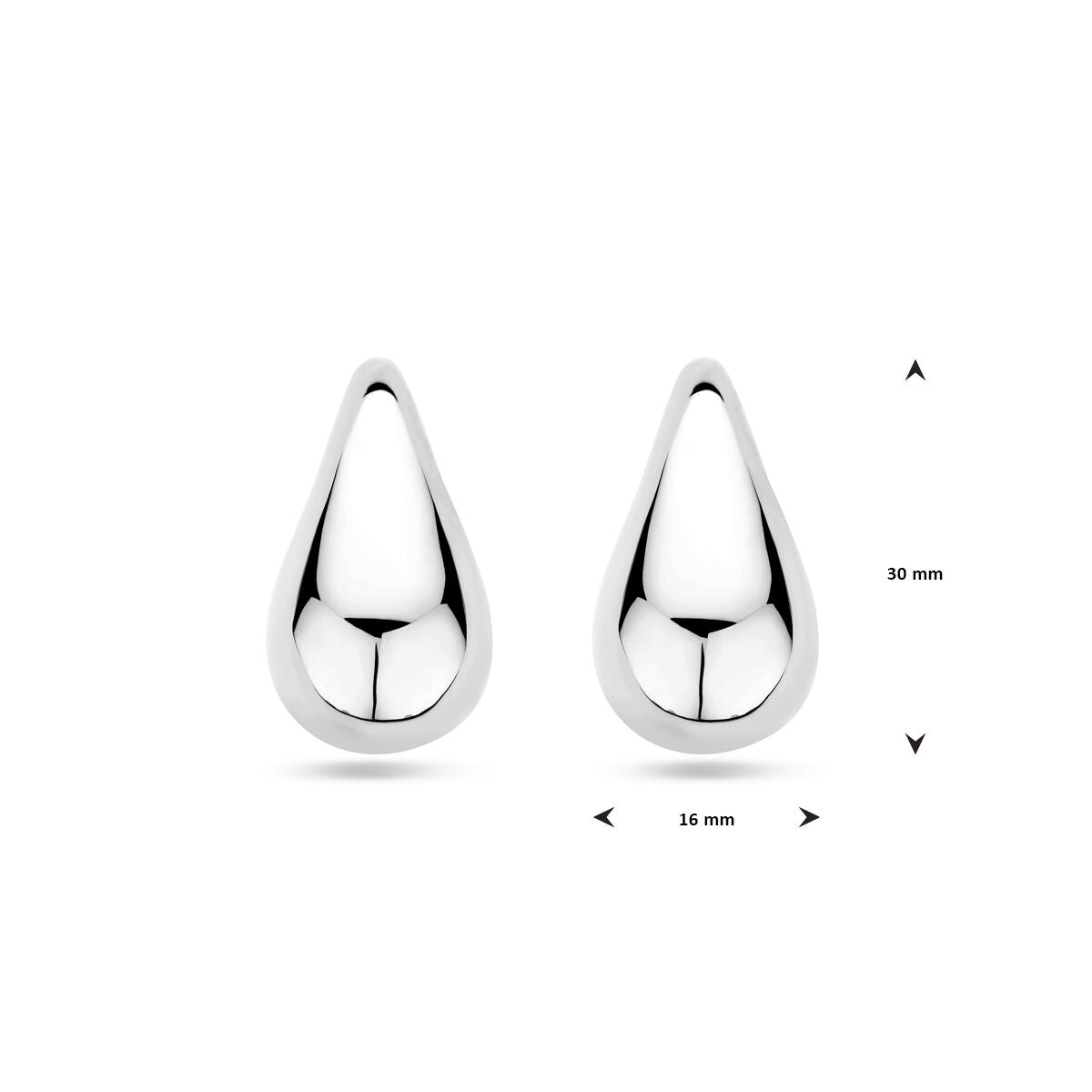 puces d'oreilles goutte 30 mm argent rhodié