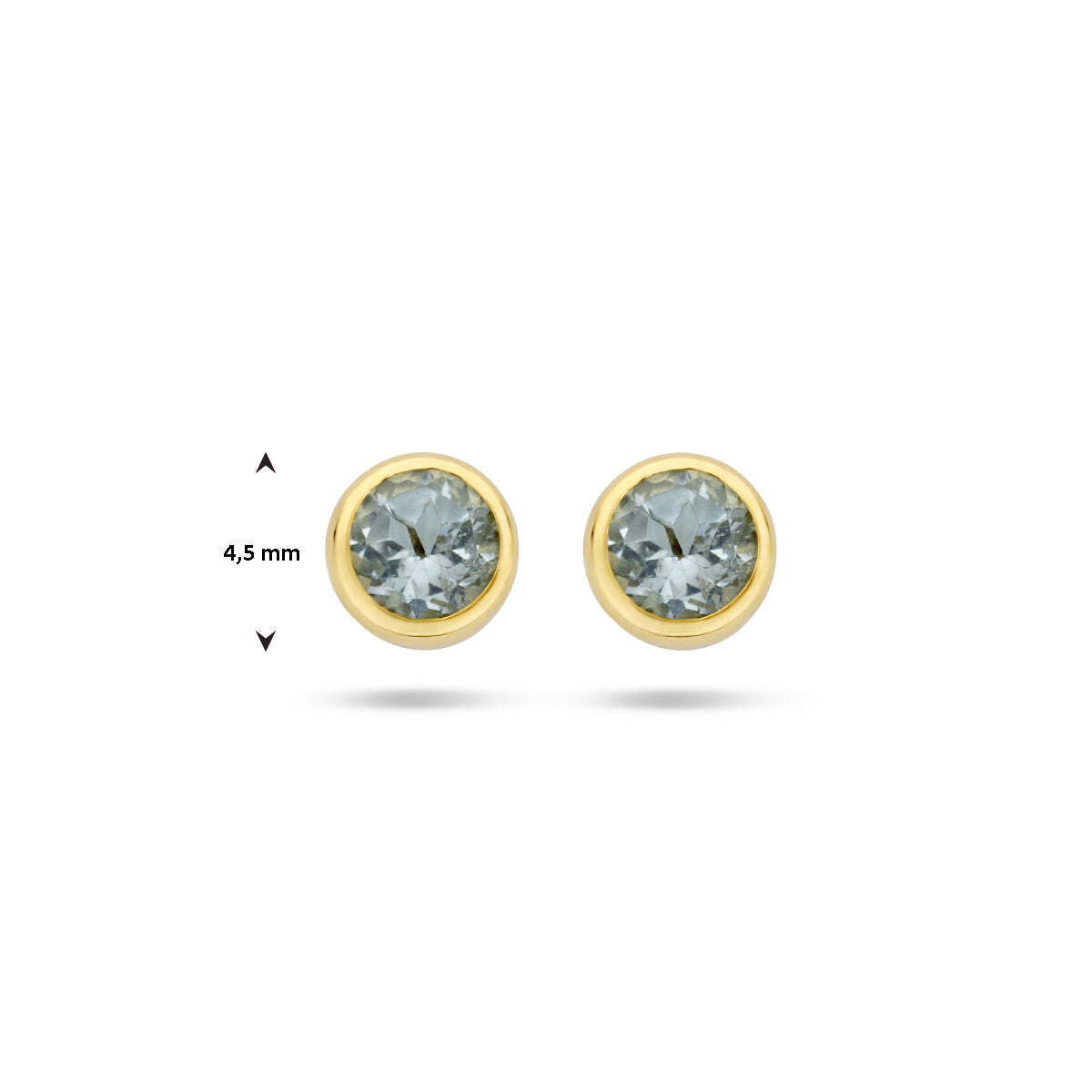 puces d'oreilles topaze bleue 14K or jaune