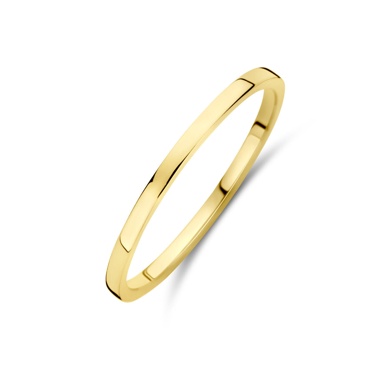 bague en or jaune 14K, fine et lisse, avec une finition brillante.