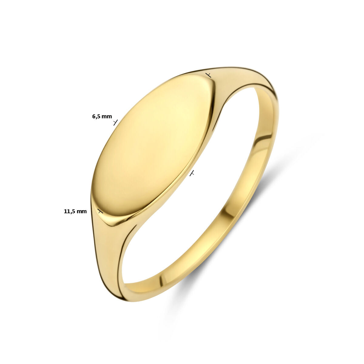 bague gravée en or jaune 14K