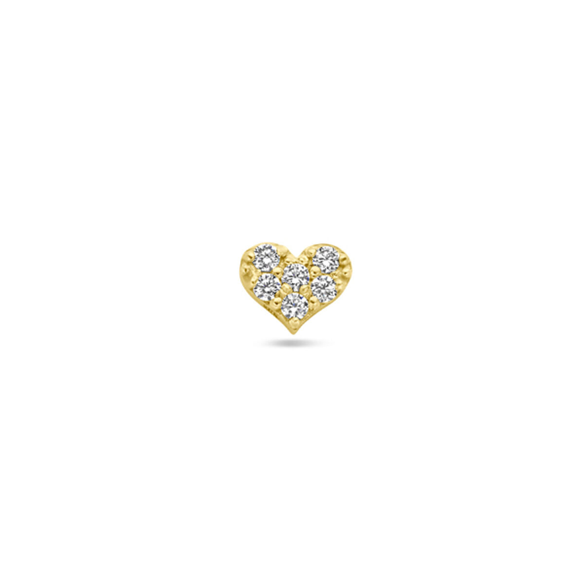 piercing dos plat cœur zircone 3,5 mm or jaune 14K