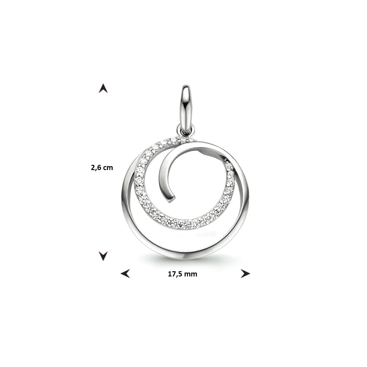 pendentif zircone argent rhodié