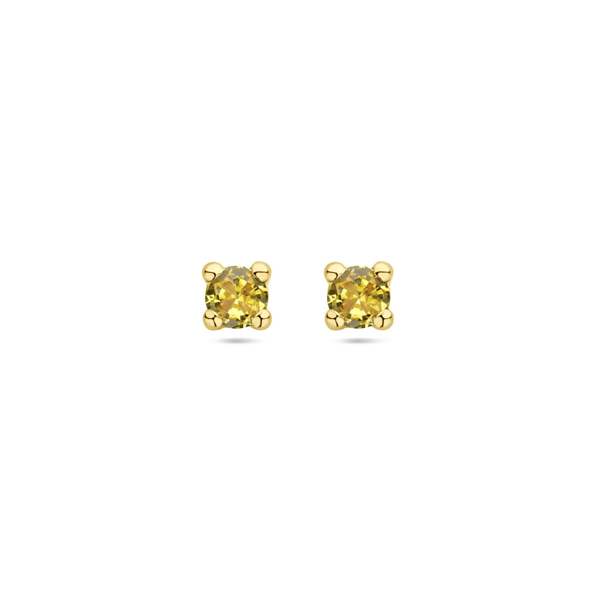 Boucles d'oreilles en or jaune 14K avec des pierres synthétiques de citrine.