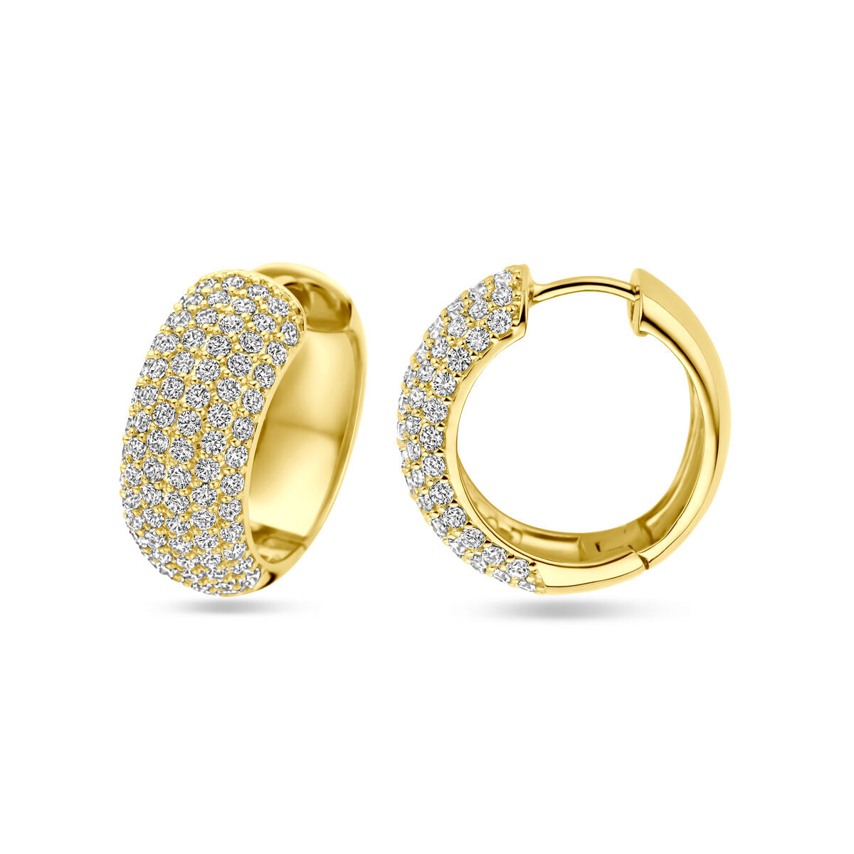 créoles zircone 20,5 mm 1 micron argent plaqué or (jaune)