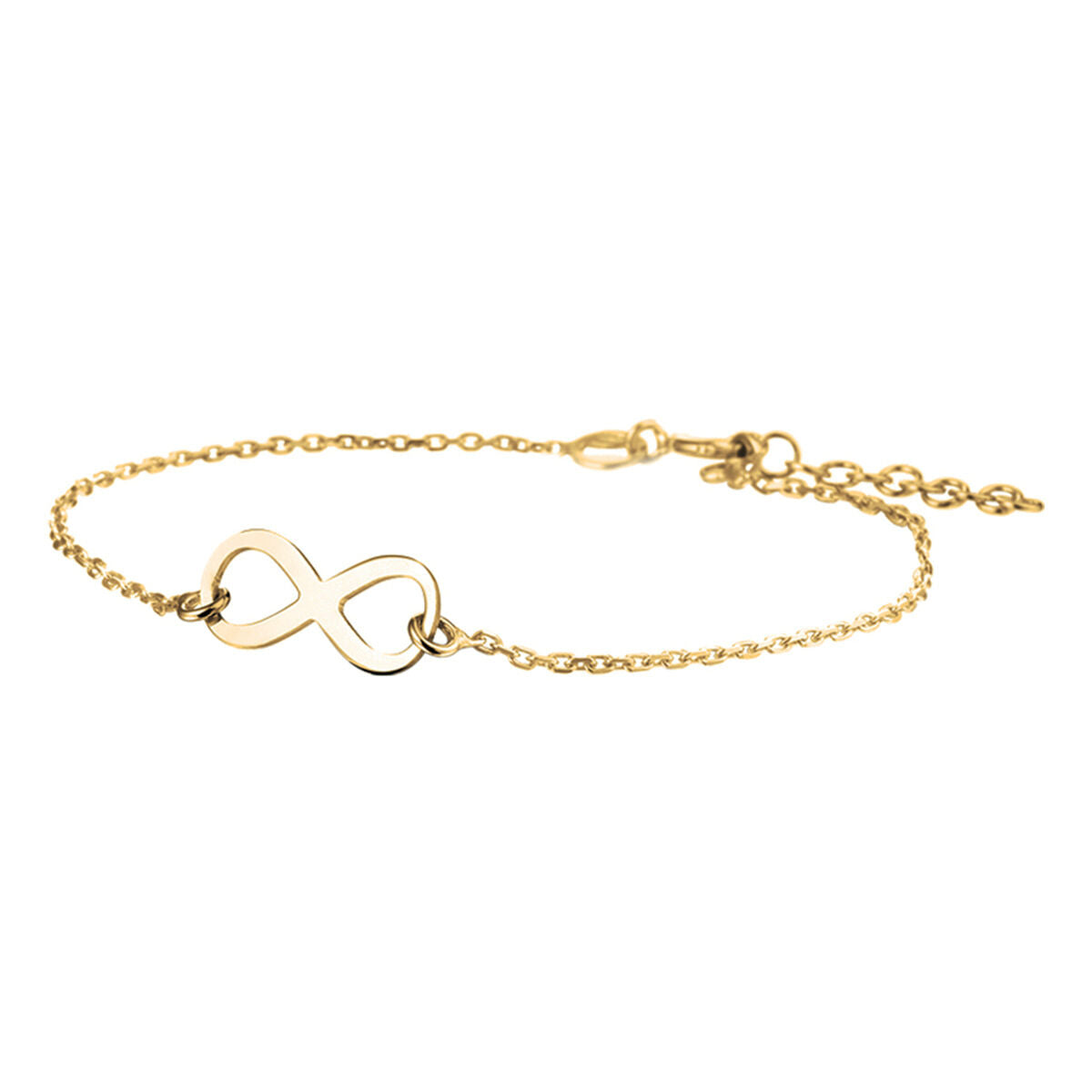 Bracelet jonc en argent doré à l'or fin avec un motif infini.