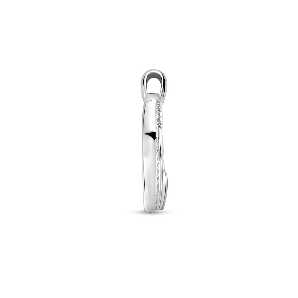 pendentif cœur zircone argent rhodié