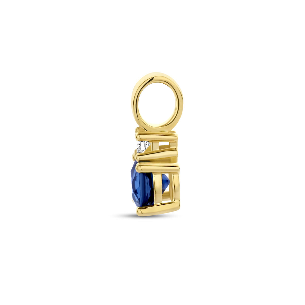 pendentif saphir et diamant 0.02ct h p1 or jaune 14K