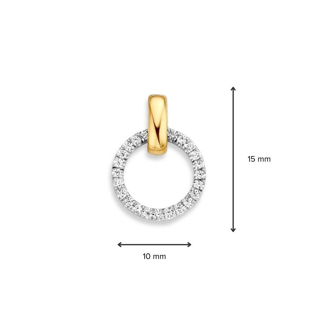 Pendentif en or avec zircones - or jaune/blanc 14 carats