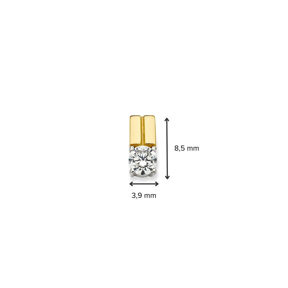 Pendentif en Or Bicolore avec Zircone – Élégante Simplicité