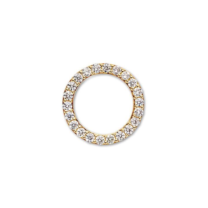 Elegante Geelgouden Ronde Hanger met 0,74 ct Fonkelende Diamanten en Verborgen Oogjes