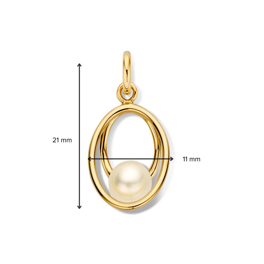Pendentif Raffiné en Or Jaune avec Perle d'Eau Douce – Or 14 Carats